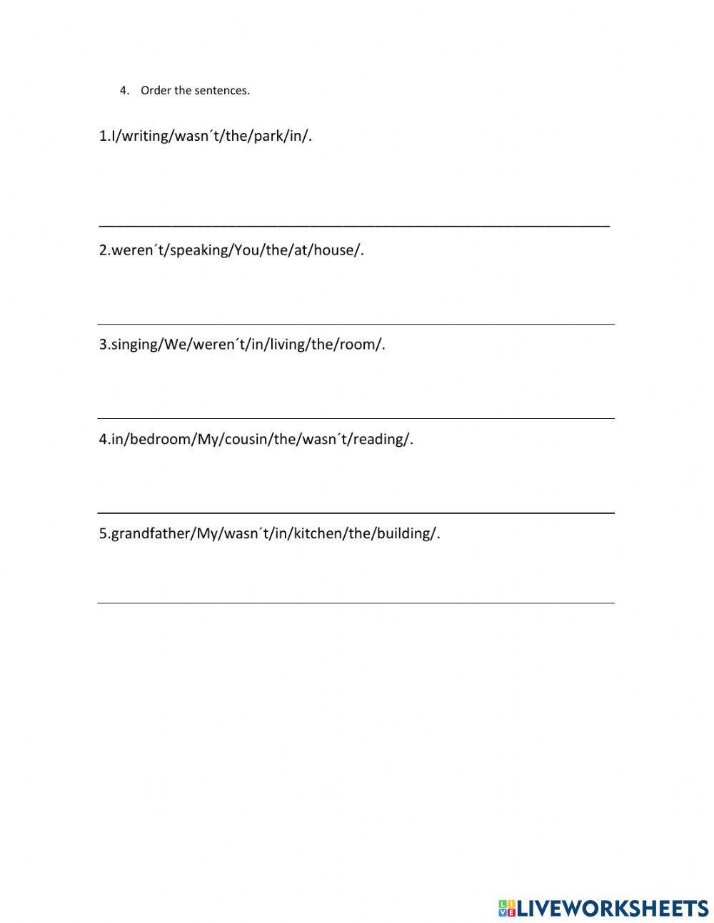 Past Continuos Form Negative