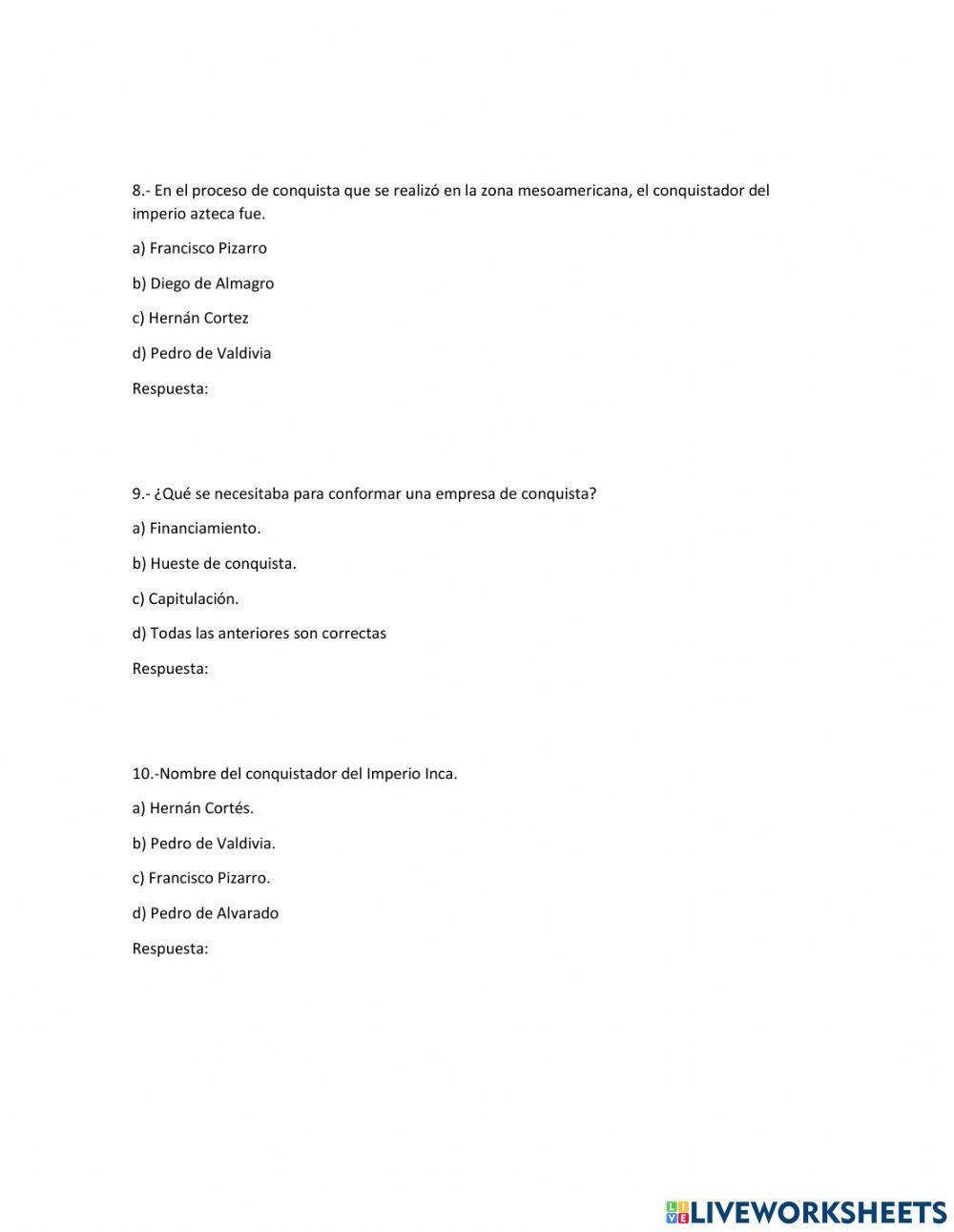 Guía conquista de américa