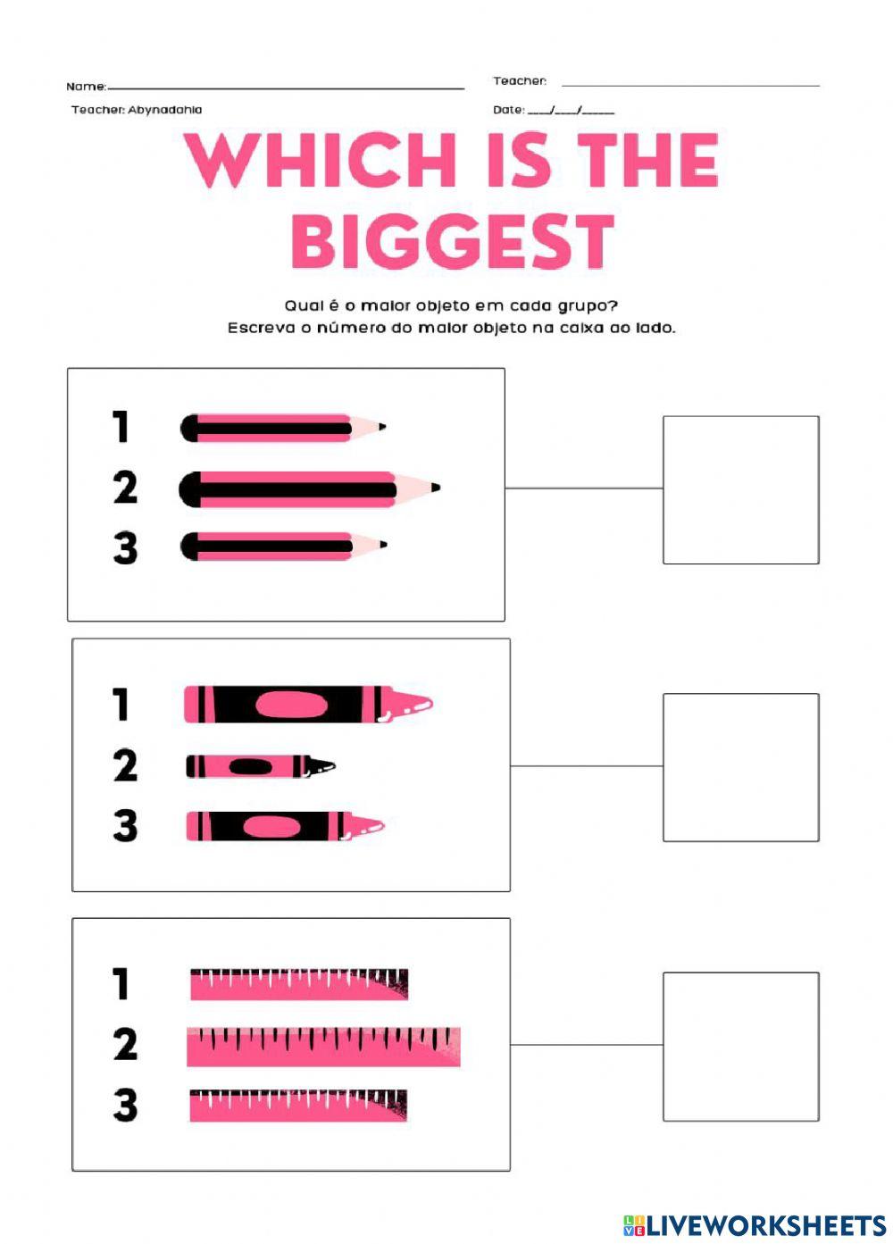 Small and big exercise | Live Worksheets