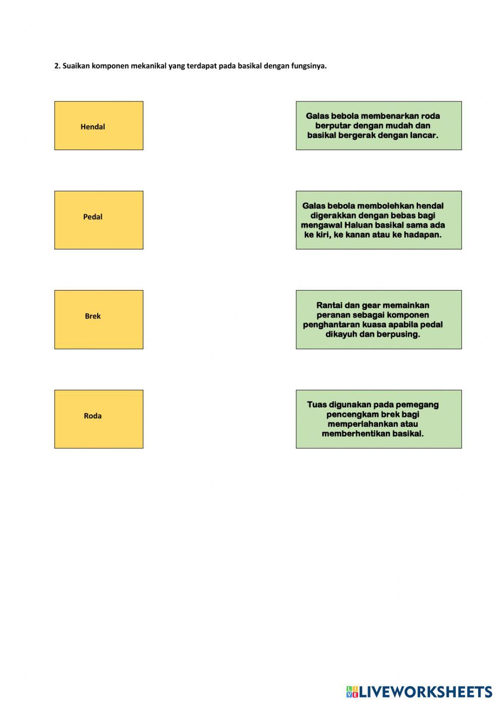 2.2.2 Bagaimana sistem mekanikal berfungsi pada produk yang dipilih