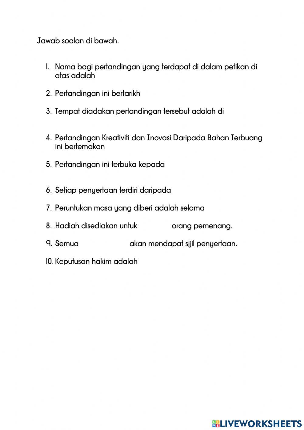 Bahasa Melayu Komunikasi Pendidikan Khas Tingkatan 2