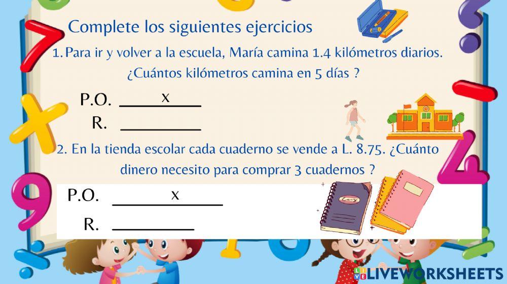 Multiplicación de decimales