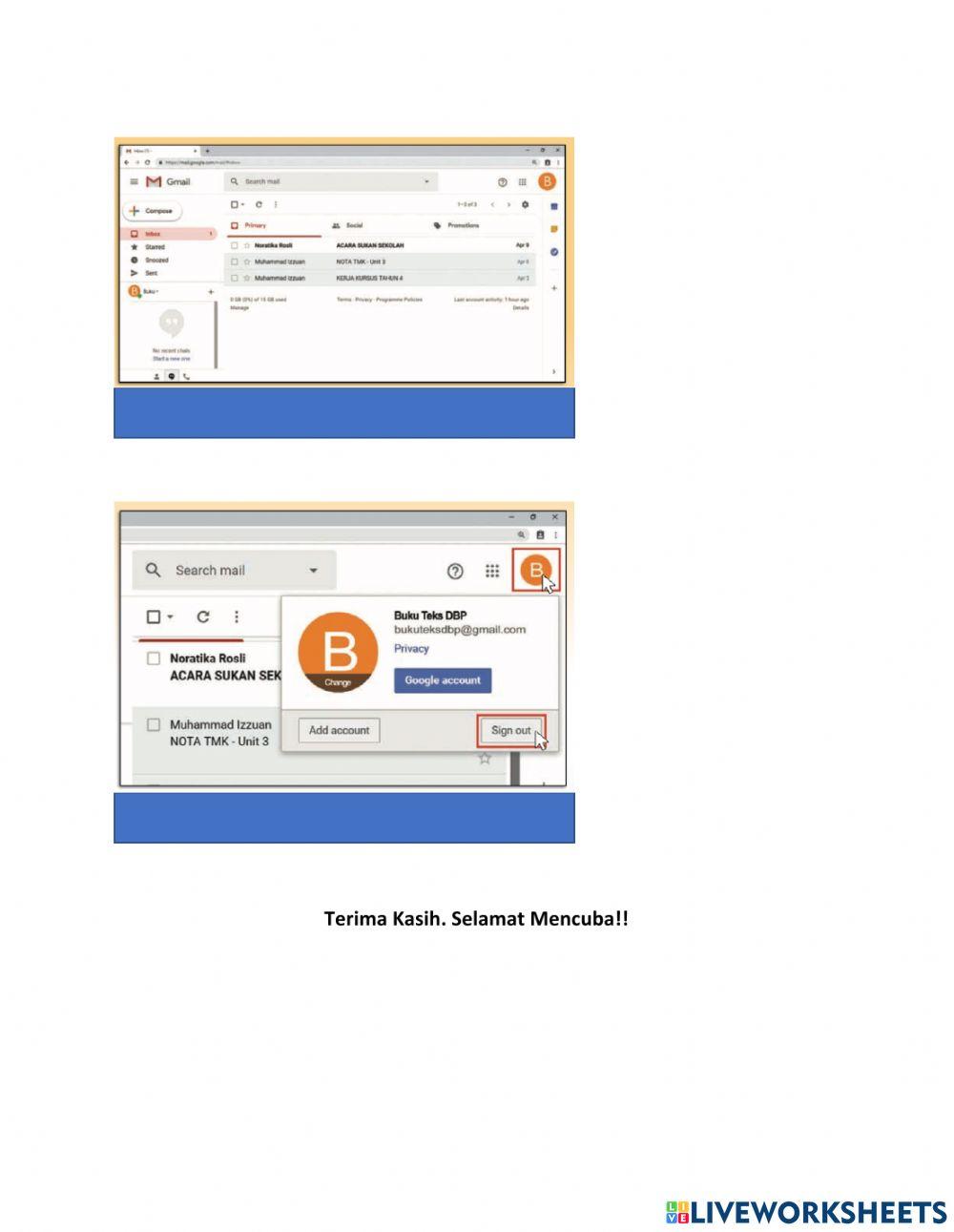 Buka dan Tutup Email