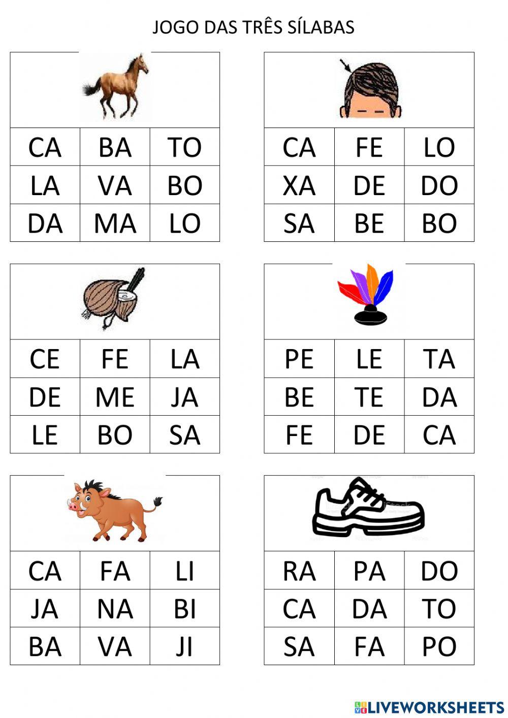 Jogo das três sílabas