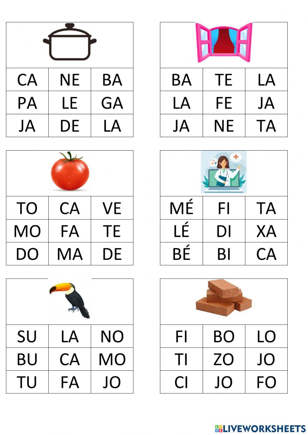 Jogo das três sílabas