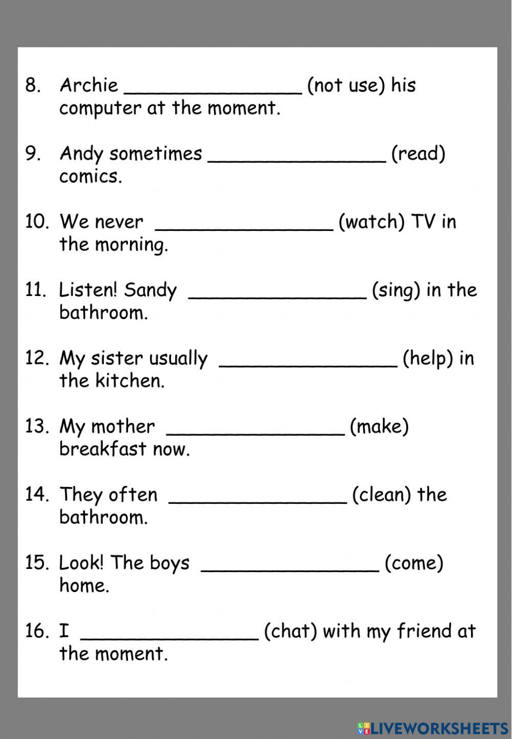 Eng 5M Present simple-continuous