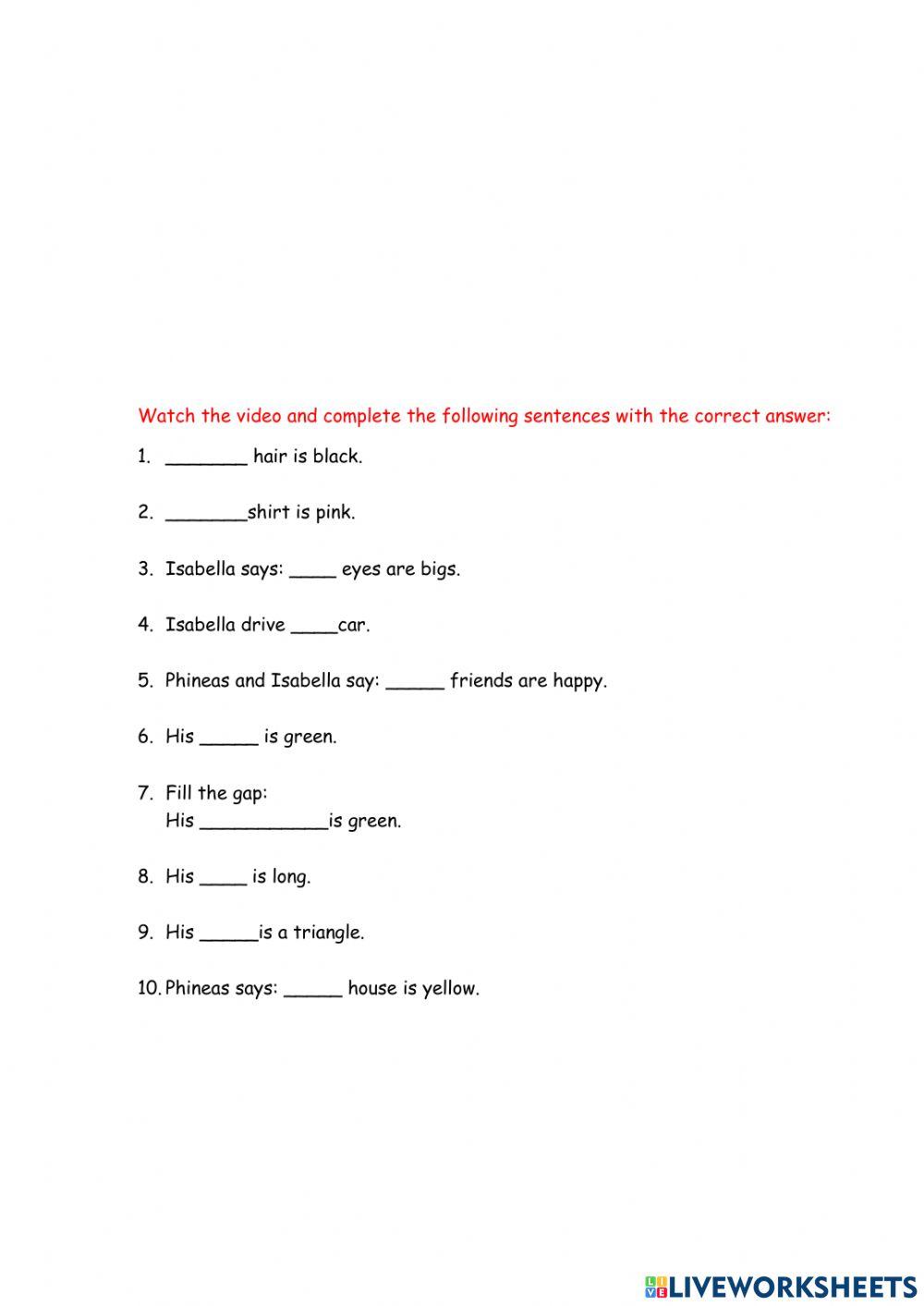 Possesive adjectives