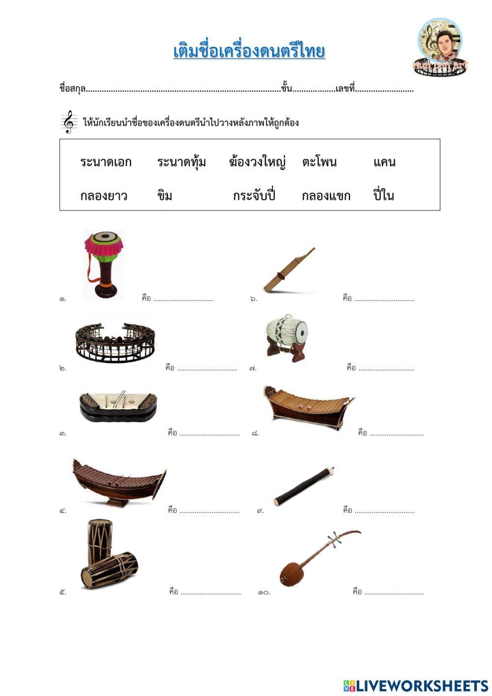ชื่อของดนตรีไทย 1