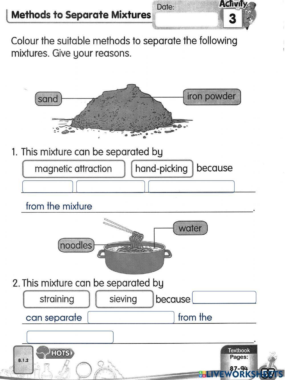 Science Year 2 PdPR Week 24 Wednesday 28th July 2021 - UNIT 8 MIXTURE - Methods to Separate a Mixture