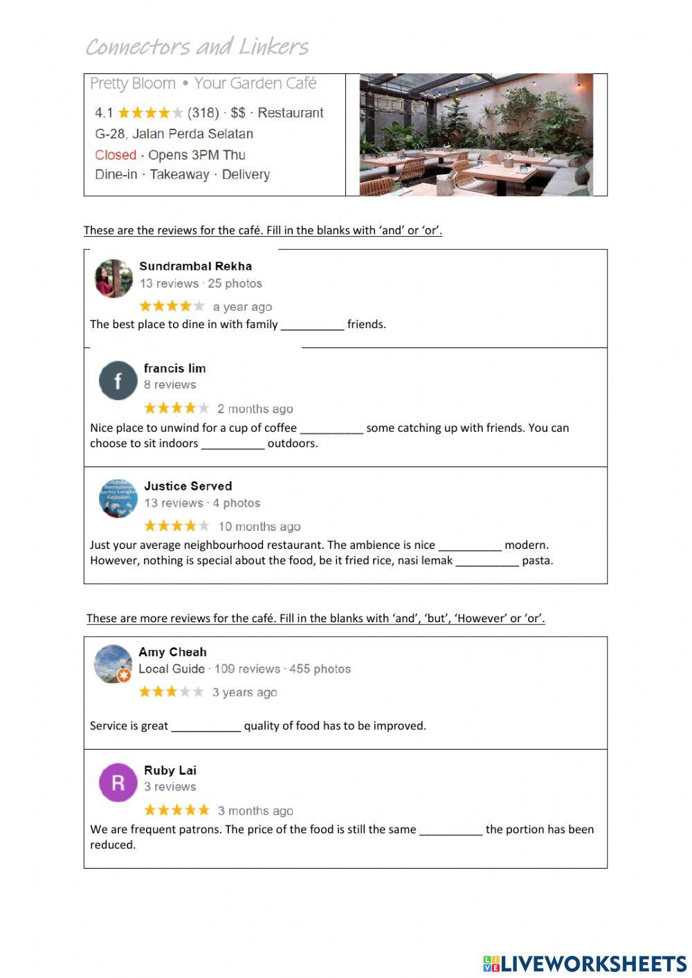 Cafe Reviews