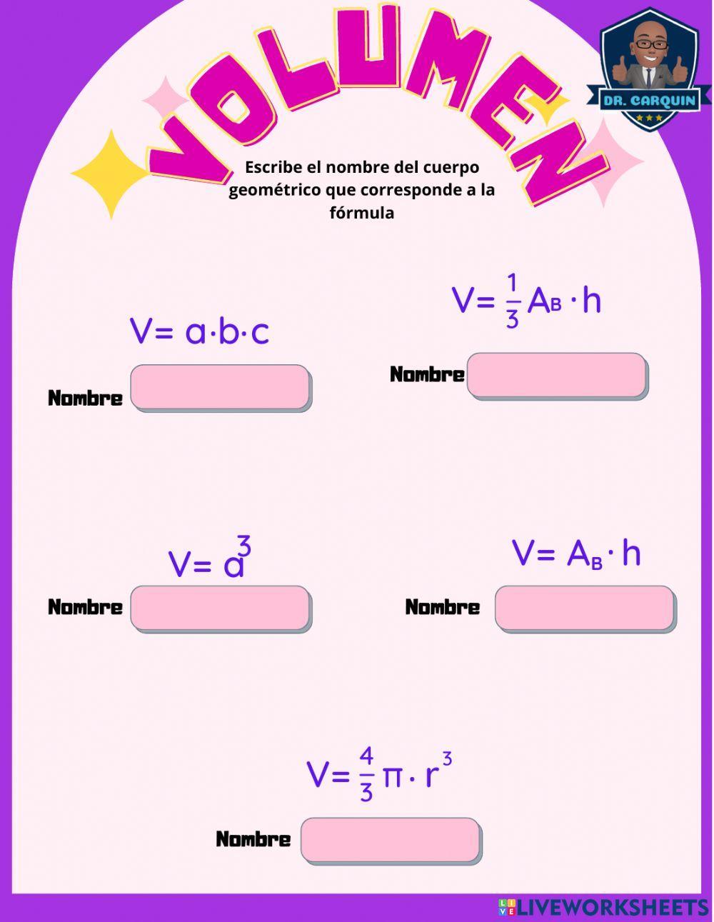 Volumen cuerpos geomtericos