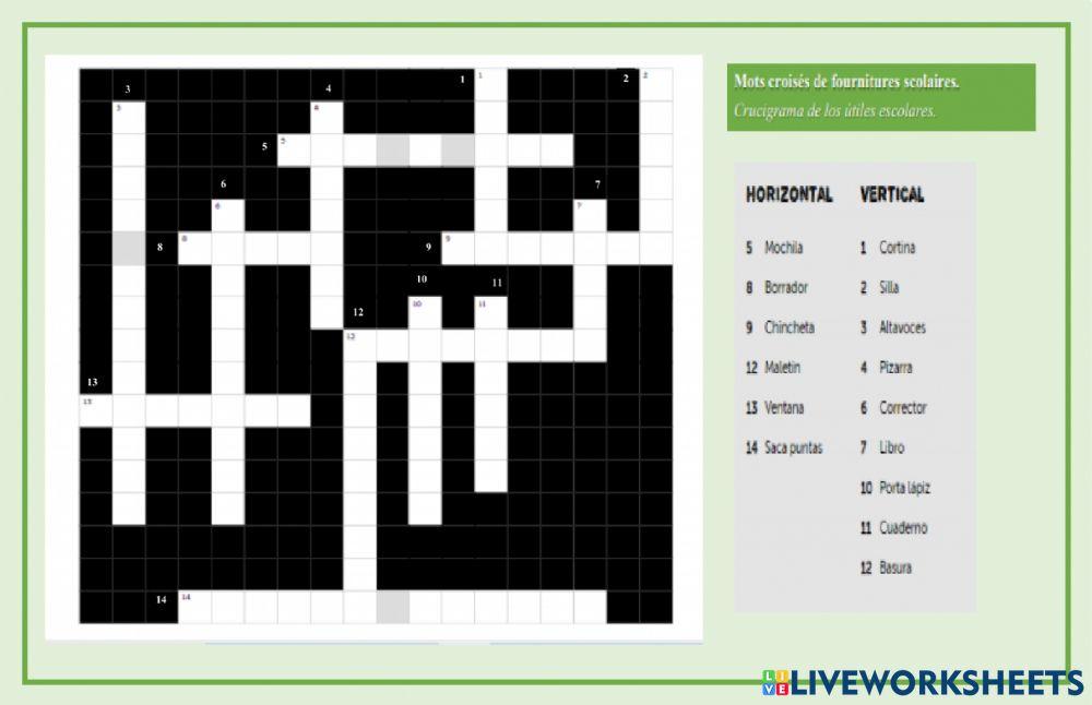 Les fournitures scolaires