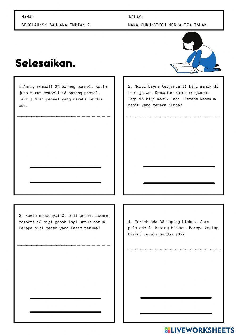 Penyelesaian masalah tambah tahun 2