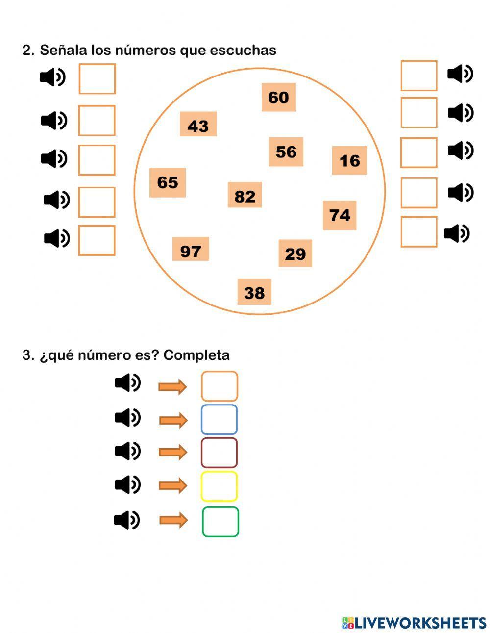 Números del 1 al 100