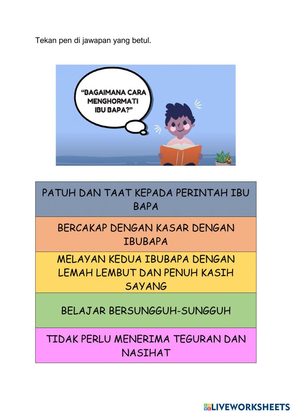 Pendidikan kesihatan tahun 1 hormat menghormati