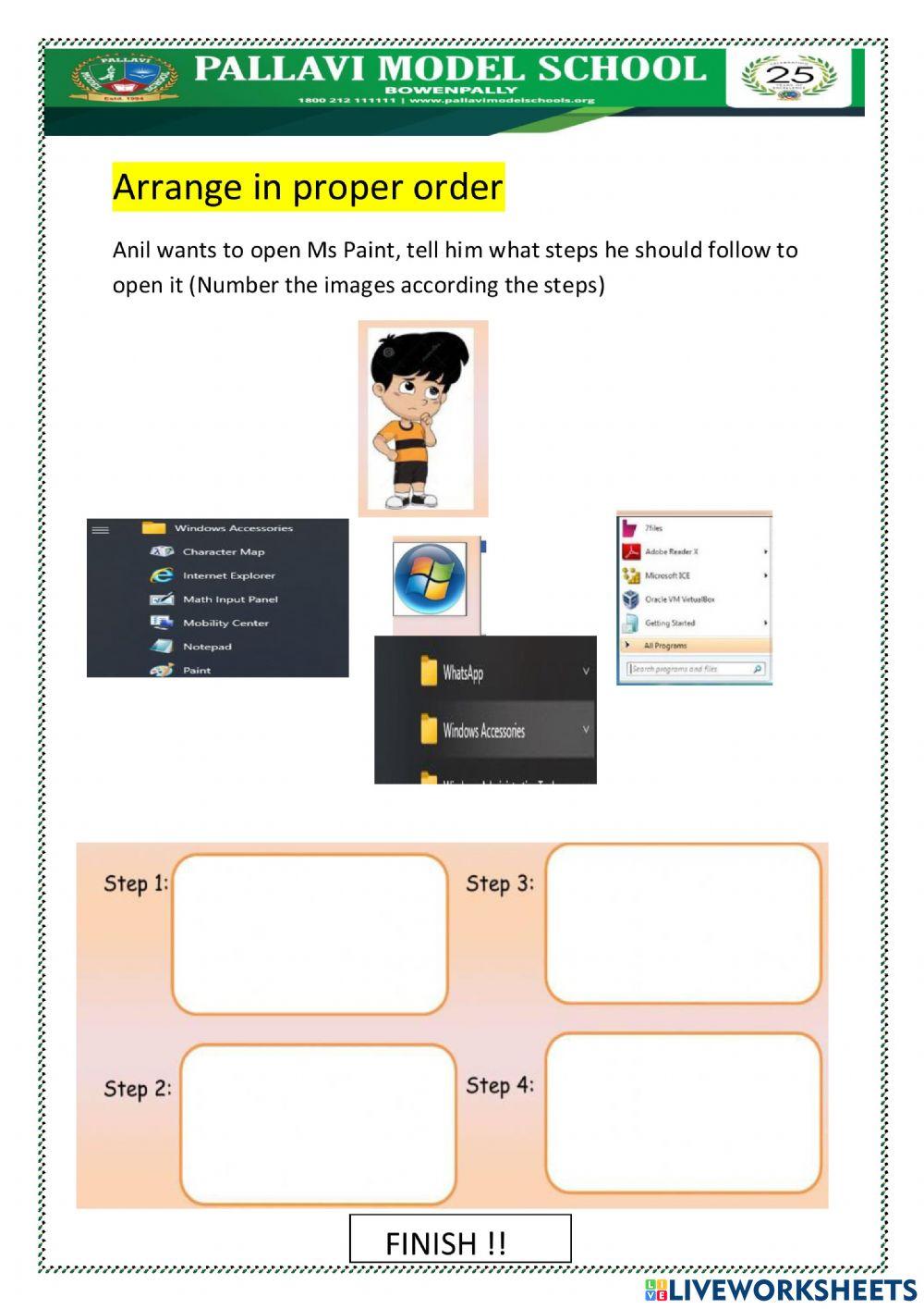 How to open ms paint worksheet Live Worksheets