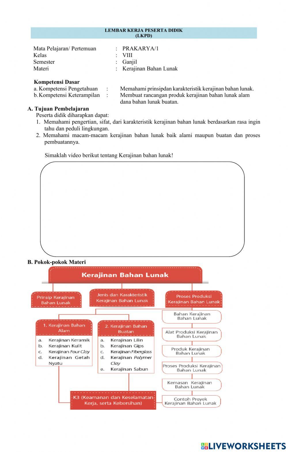 Modul Prakarya 8 Semester 1 Pertemuan 1