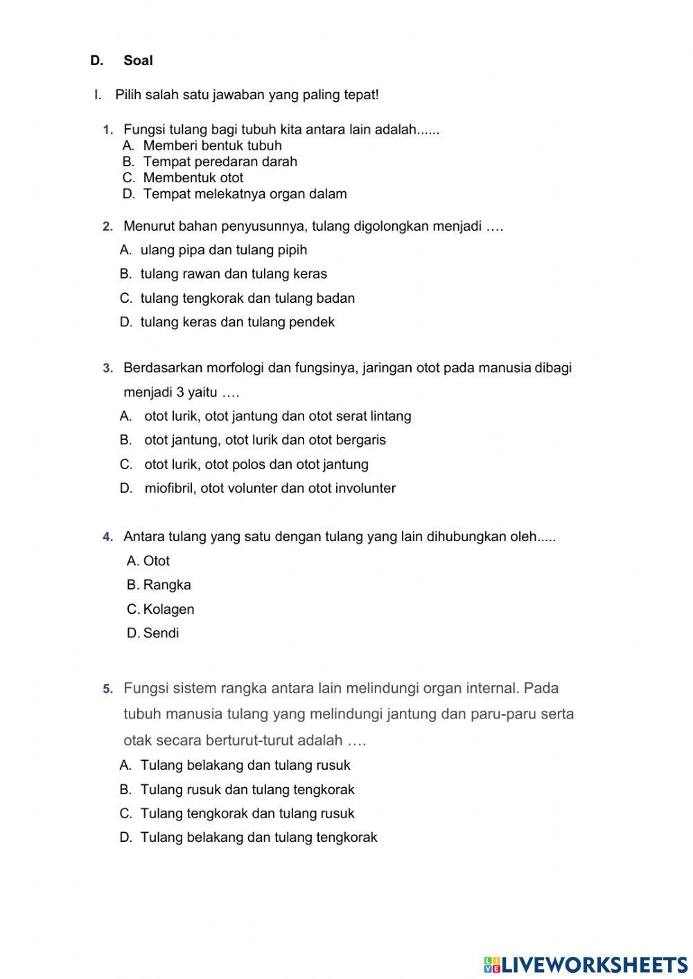 LKPD Sistem Gerak Manusia