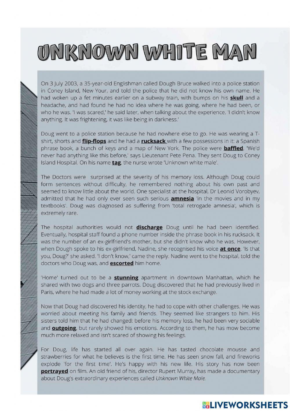 Reading comprehension