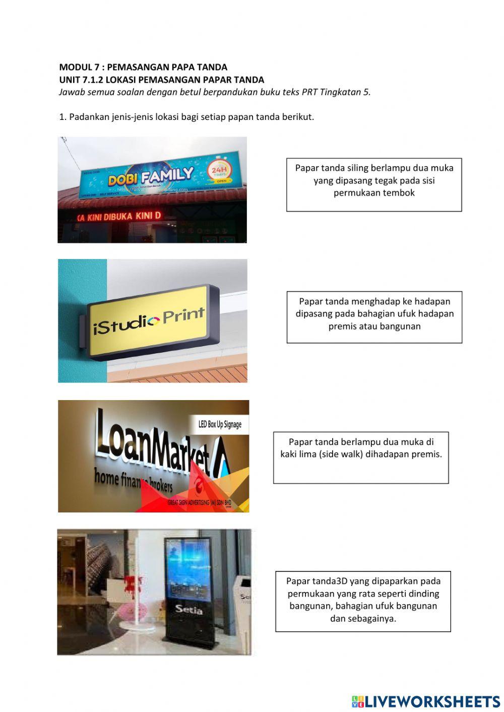 Modul 7 : pemasangan papar tanda