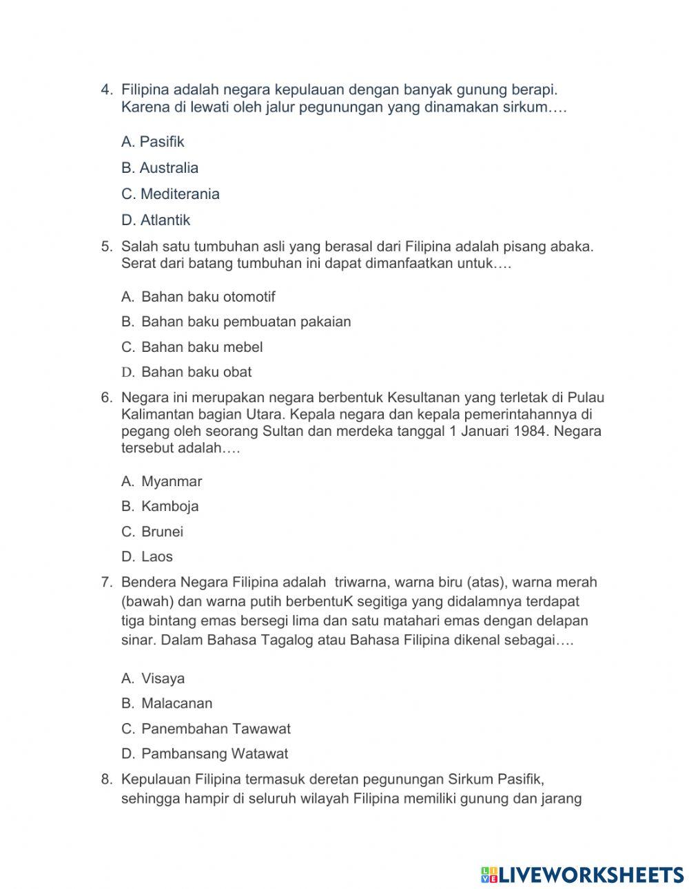 Kuis negara Brunei dan Filipina