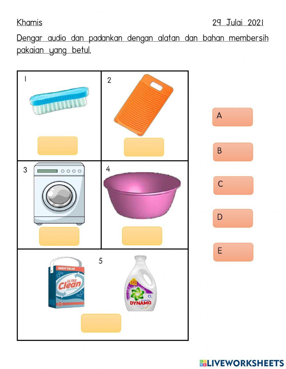 Fungsi Alatan & Bahan Membersihkan Pakaian