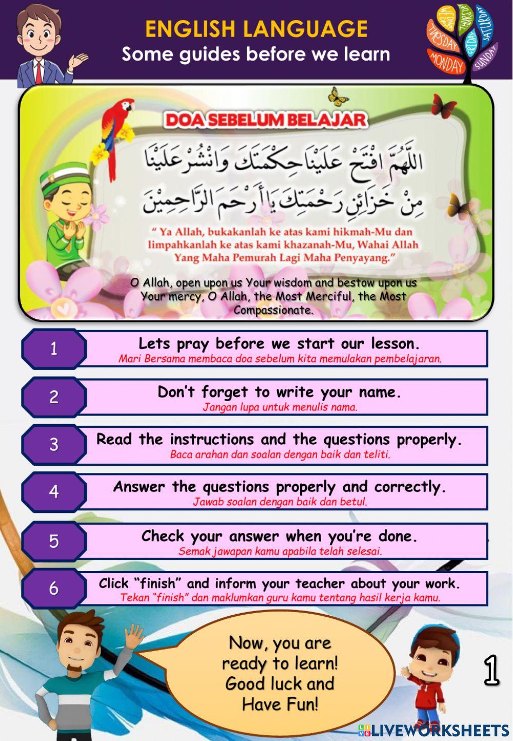Days of the week (Revision 5) - reading comprehension -match and write