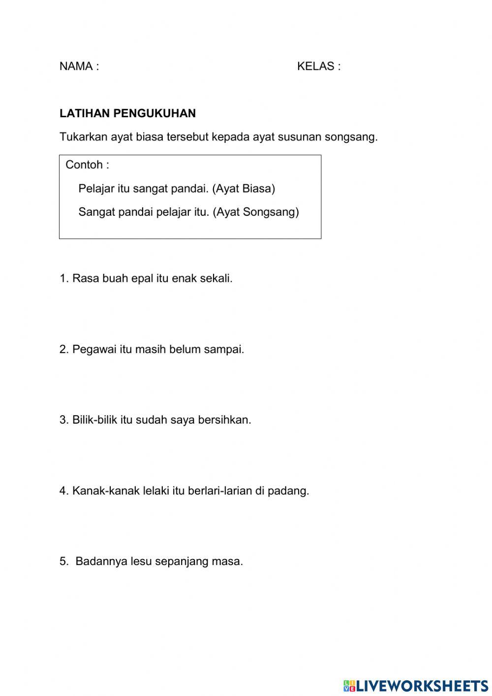 Ayat biasa dan ayat songsang