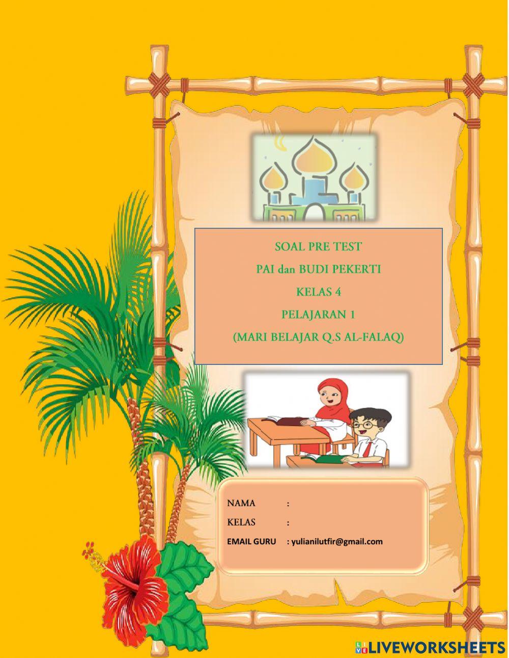 Soal pretest Q.S Al-Falaq