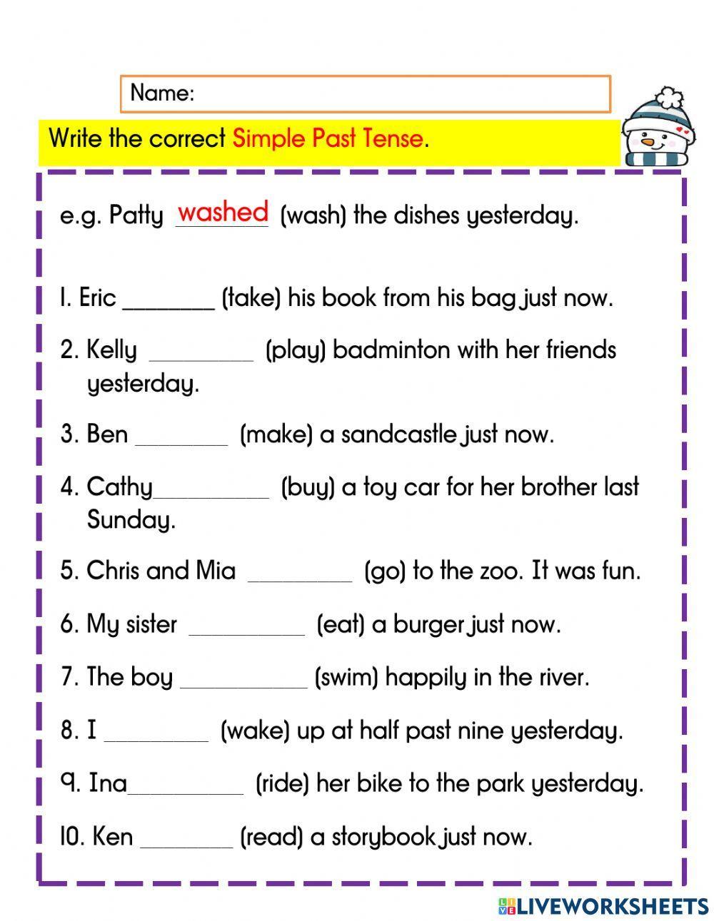 Simple past tense