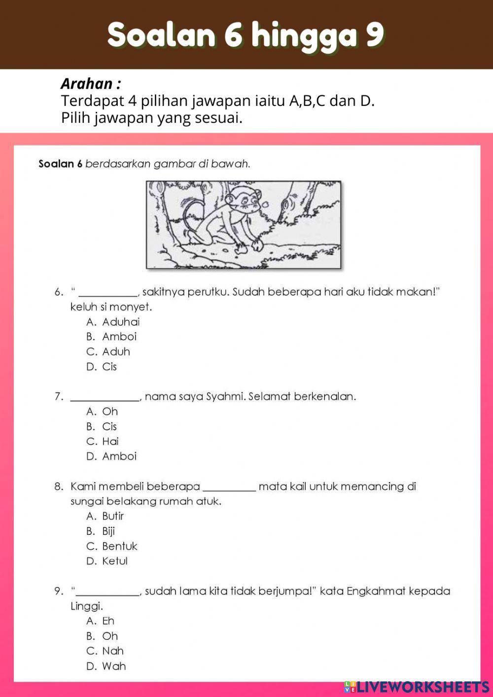Ujian Penilaian Pertengahan Tahun (BM Tahun 3)