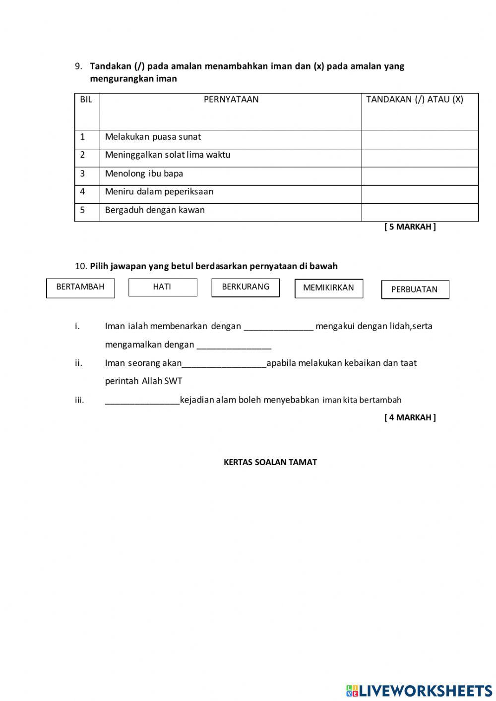 Ujian pra pvma tingkatan 4