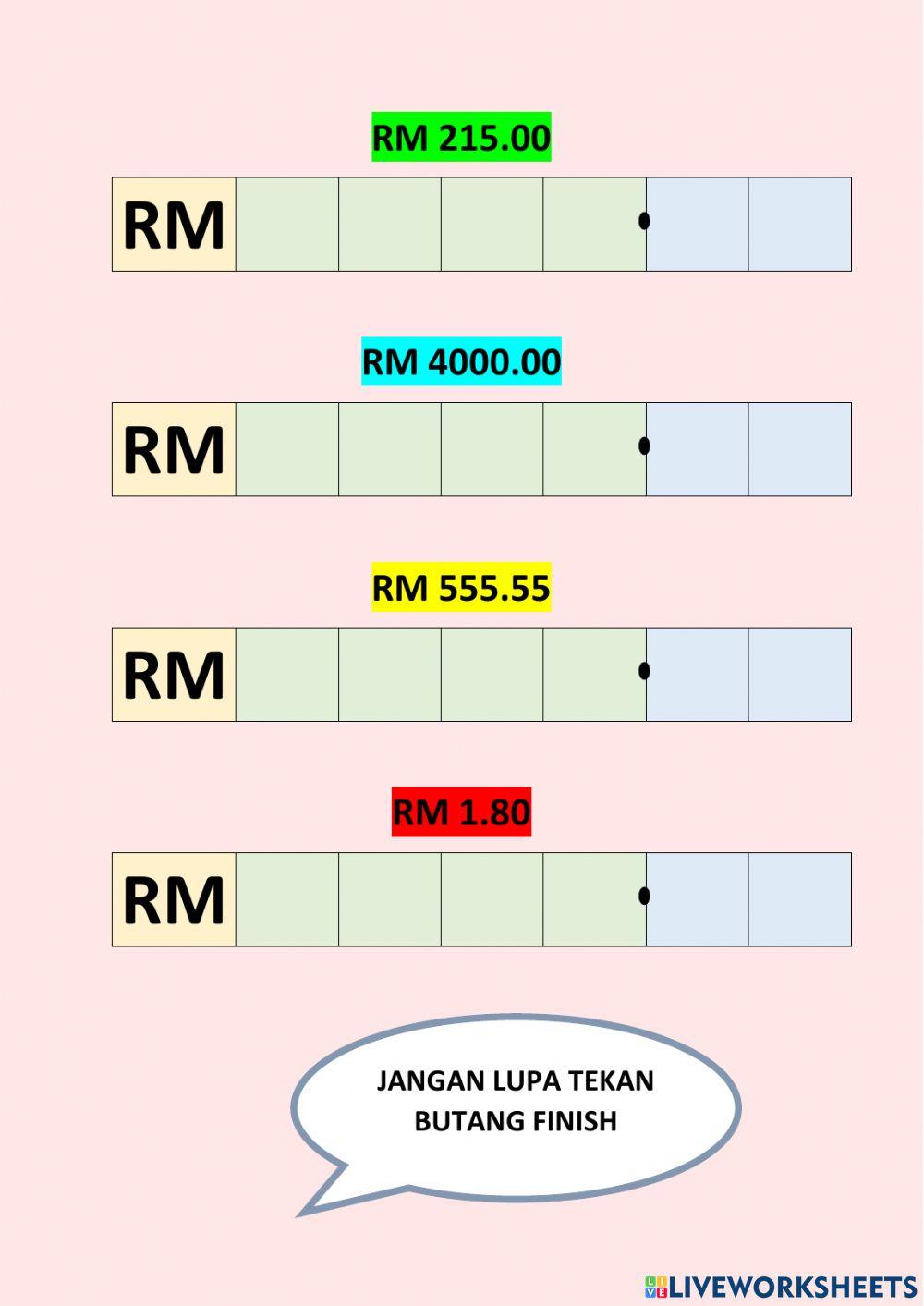 Tahun 3 kotak wang Tahun 3 kotak wang