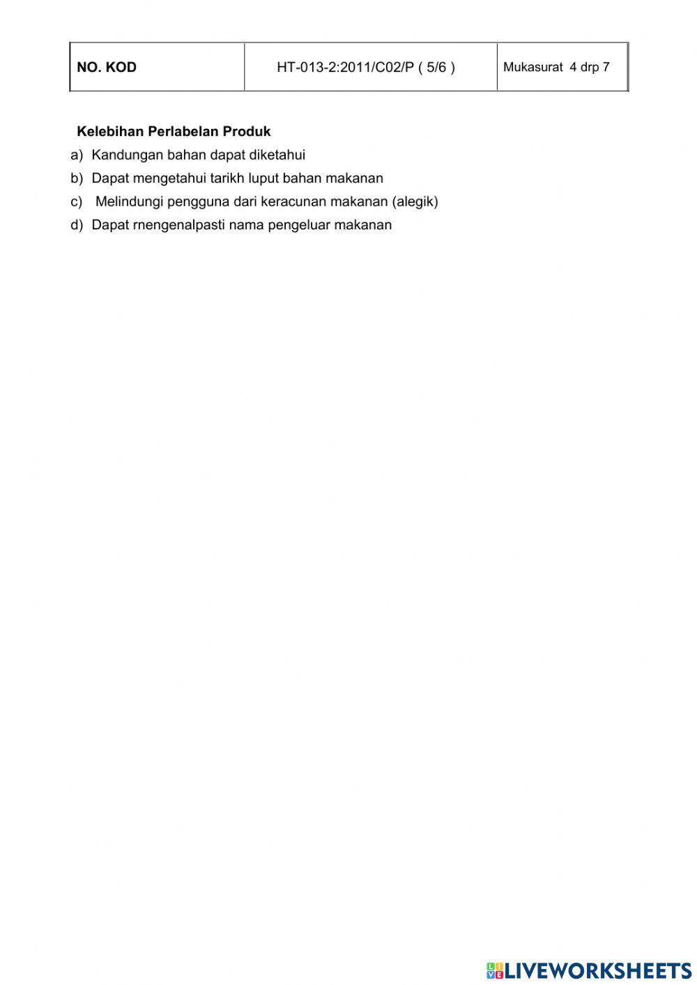 Perlabelan dan suhu penyimpanan