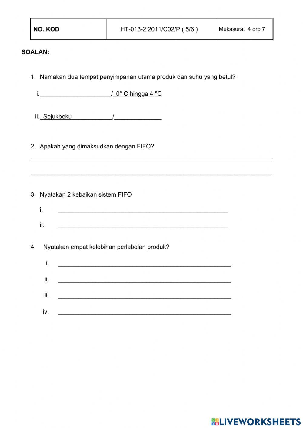 Perlabelan dan suhu penyimpanan