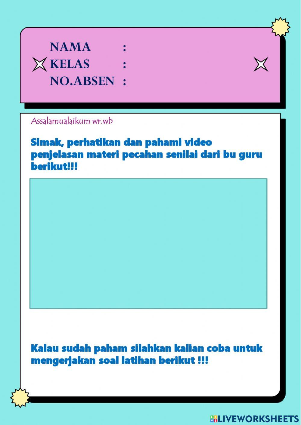 Membandingkan pecahan