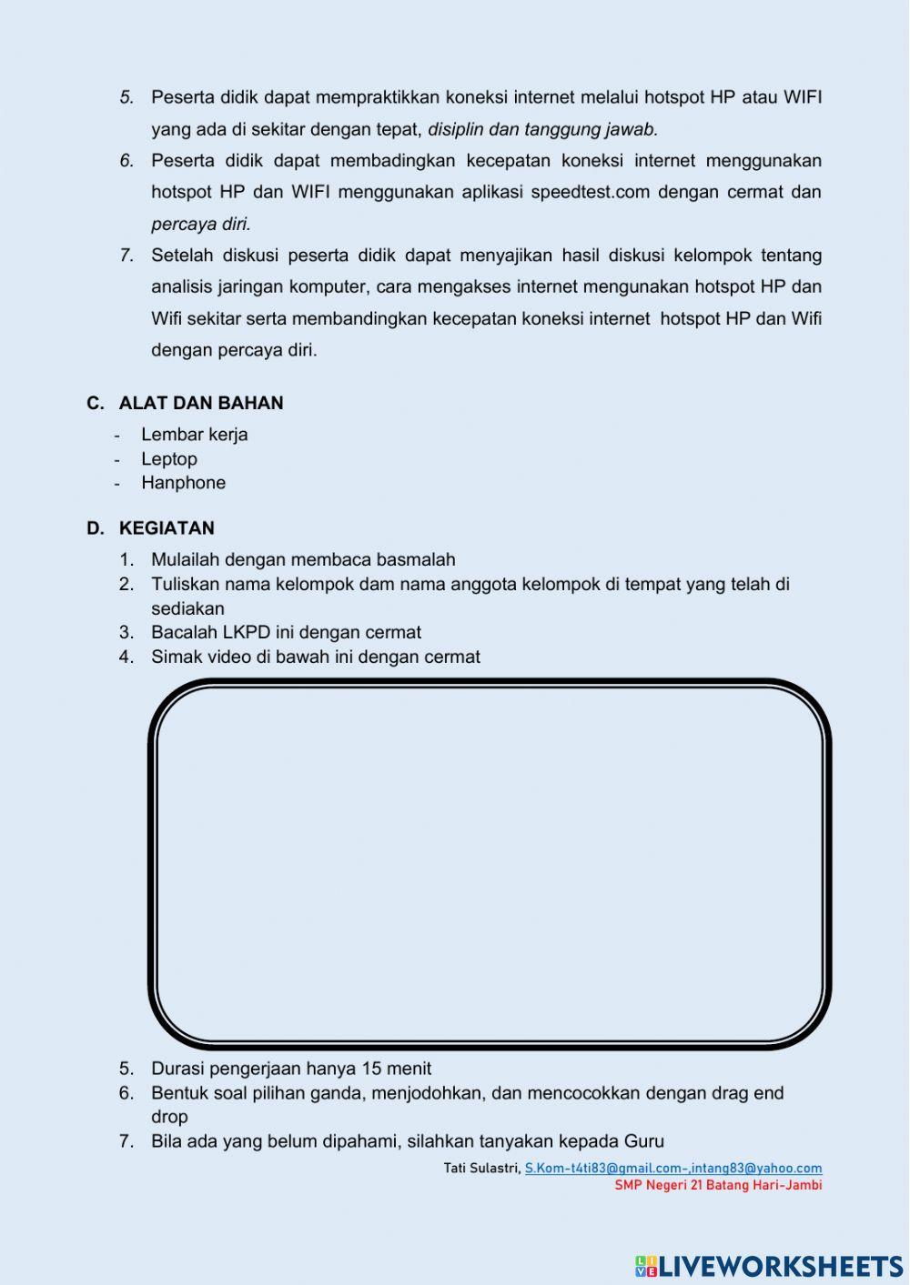 LKPD Jaringan Komputer dan Internet