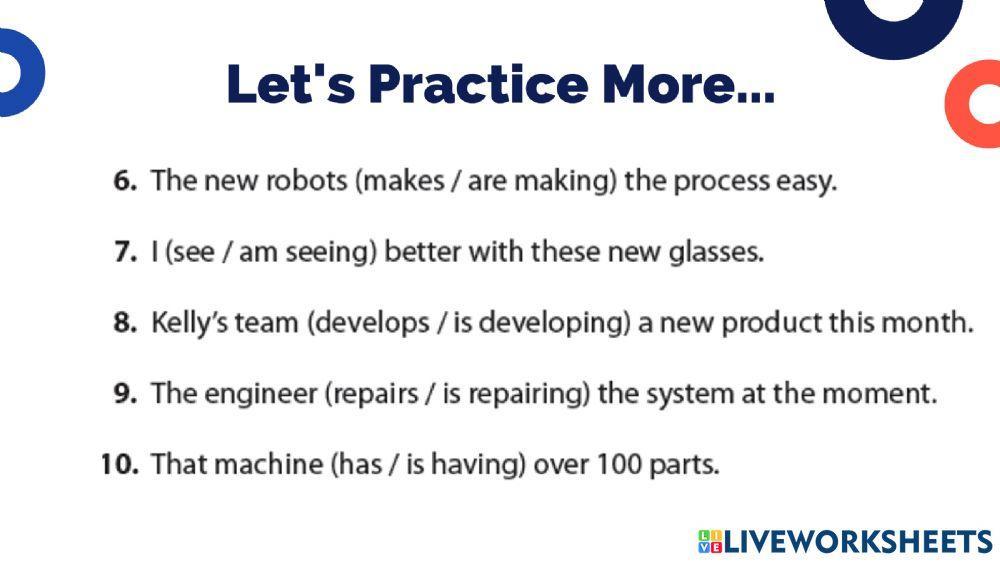 Simple Present- Present Progressive 1