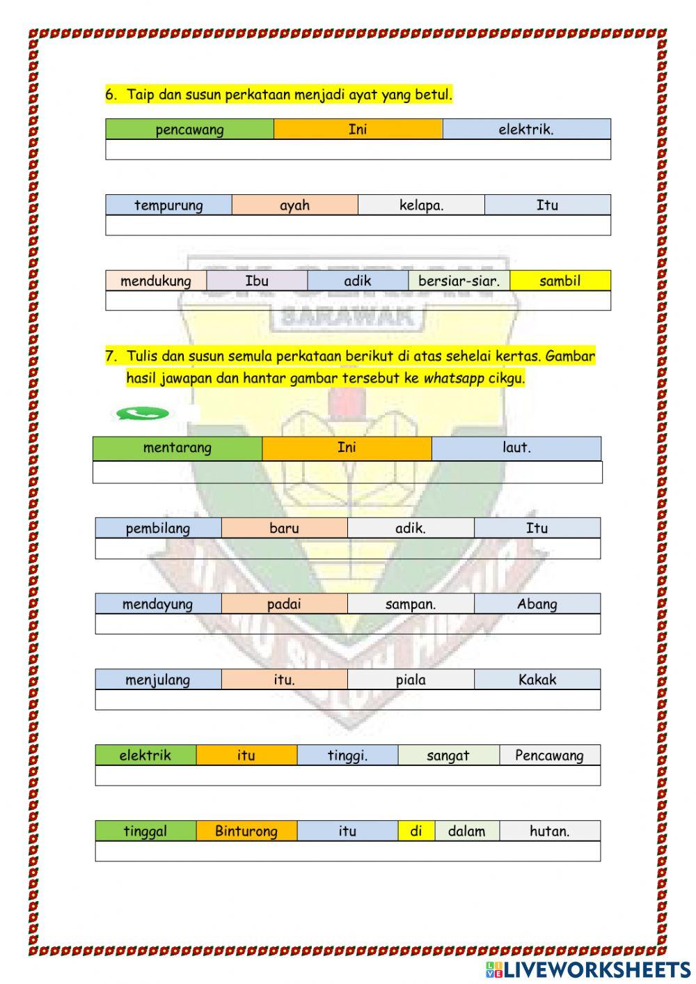 Kemahiran 26 Perkataan KVK+KV+KVKK