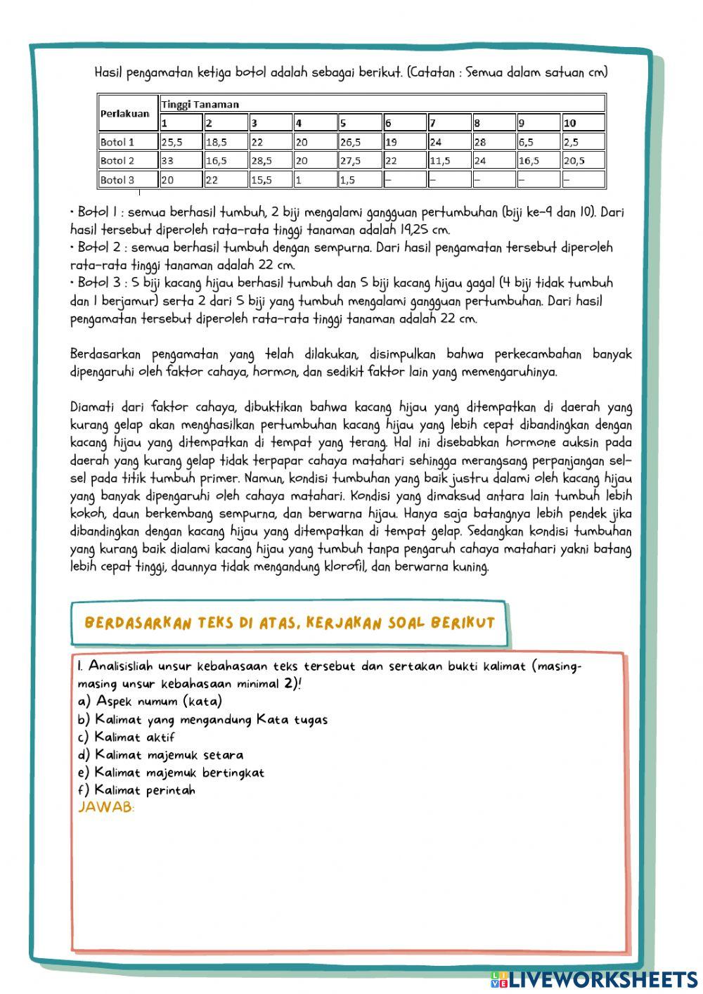 Teks Laporan Percobaan