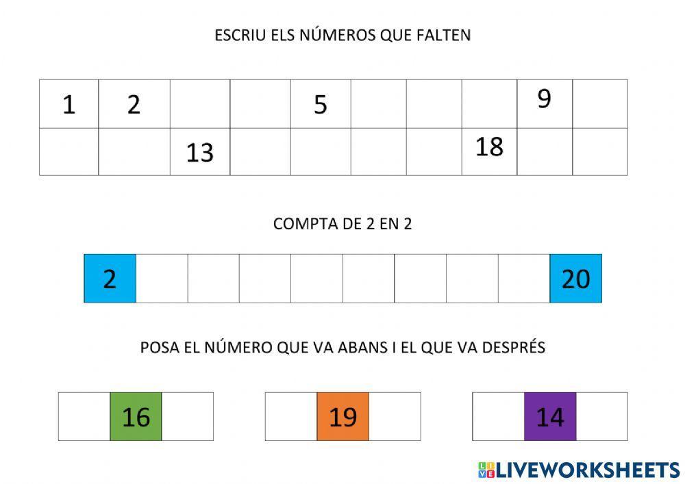 Numeració fins el 20