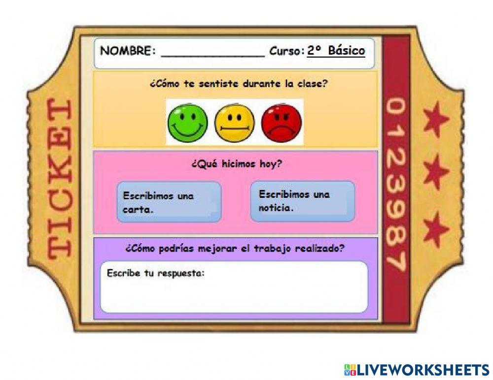 Ticket de Salida -Noticia-