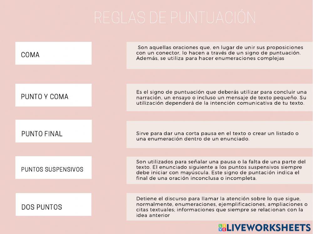 Reglas de Puntuación