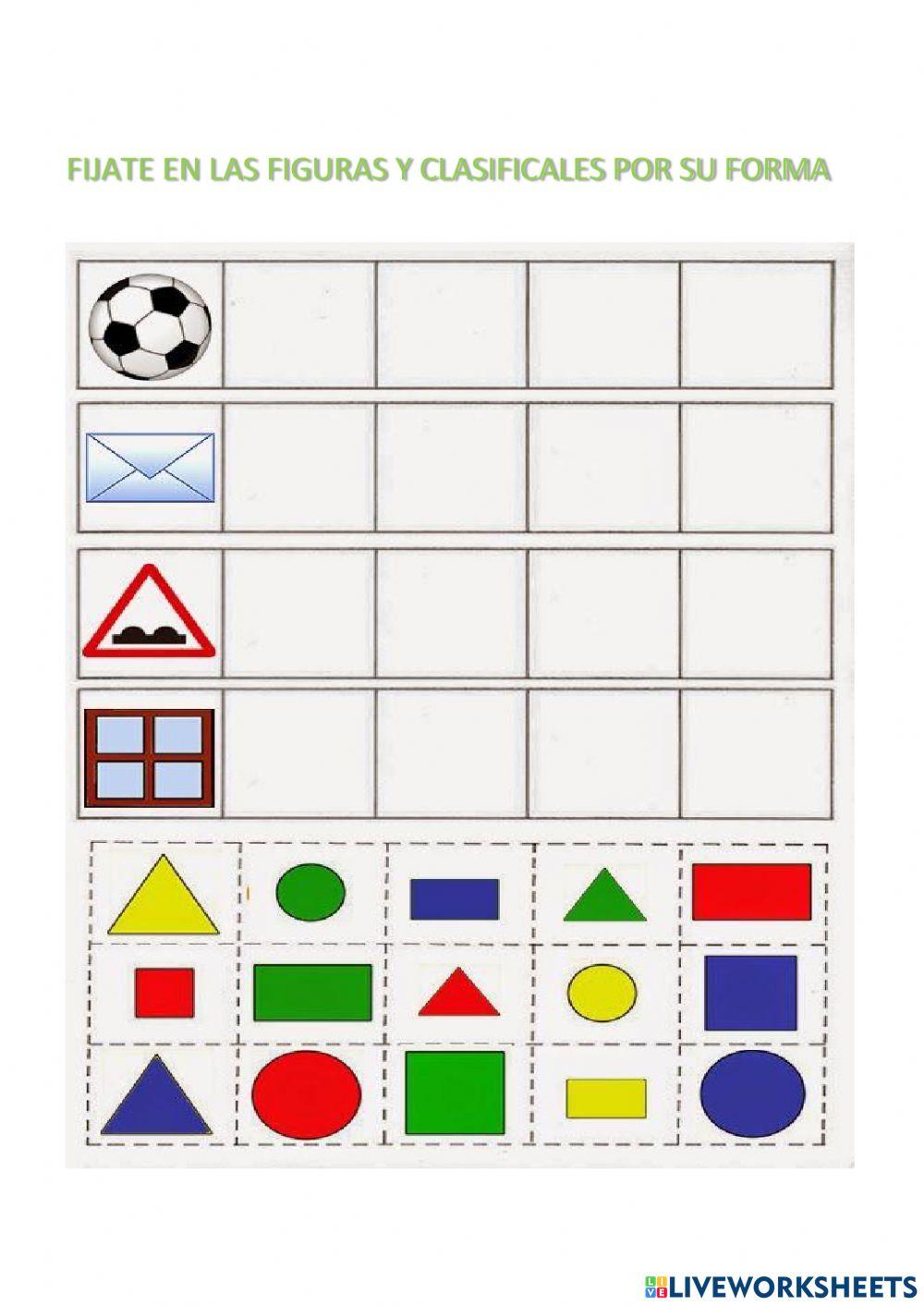 Clasifica las figuras geometricas