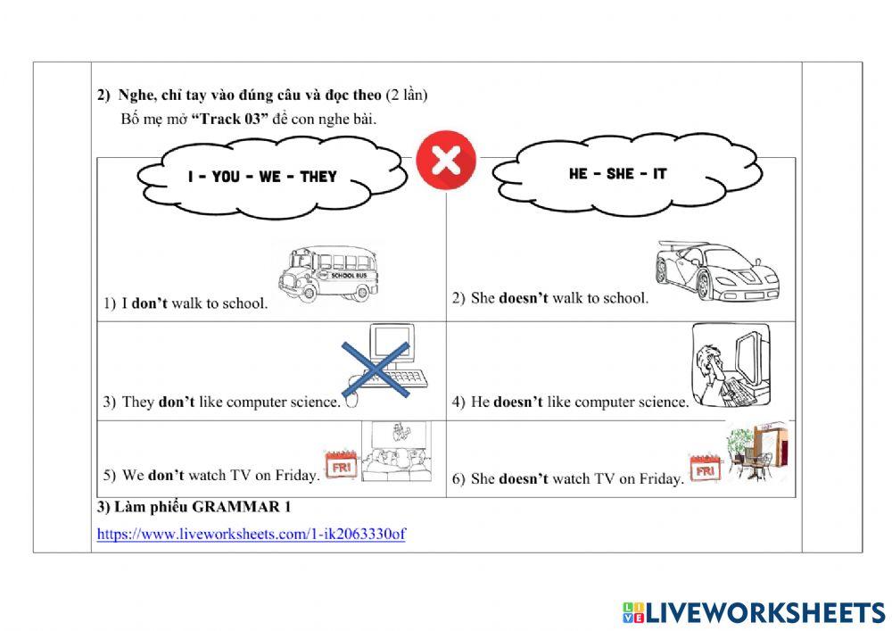 Phiếu giao bài Tiếng Anh tuần từ 02 đến 06.8