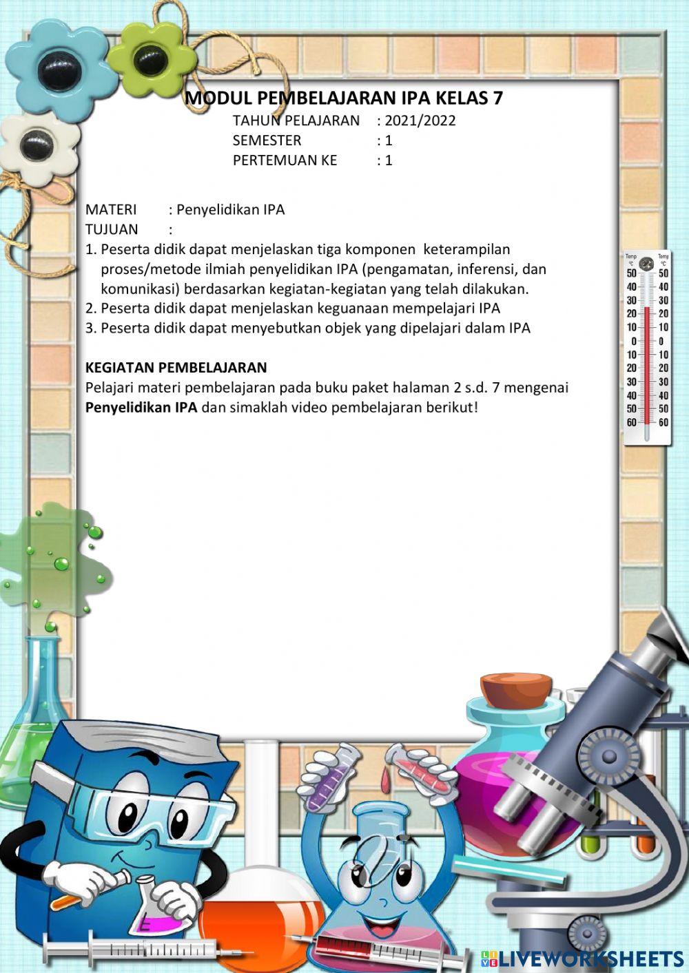 IPA Kelas 7 Semester 1 Pertemuan 1