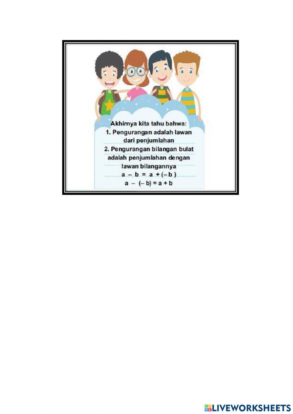 Materi Penjumlahan Bilangan Bulat menggunakan Garis Bilangan