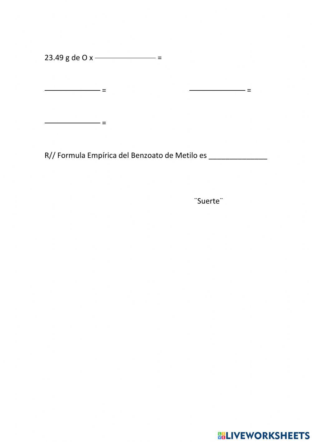Examen de Química II