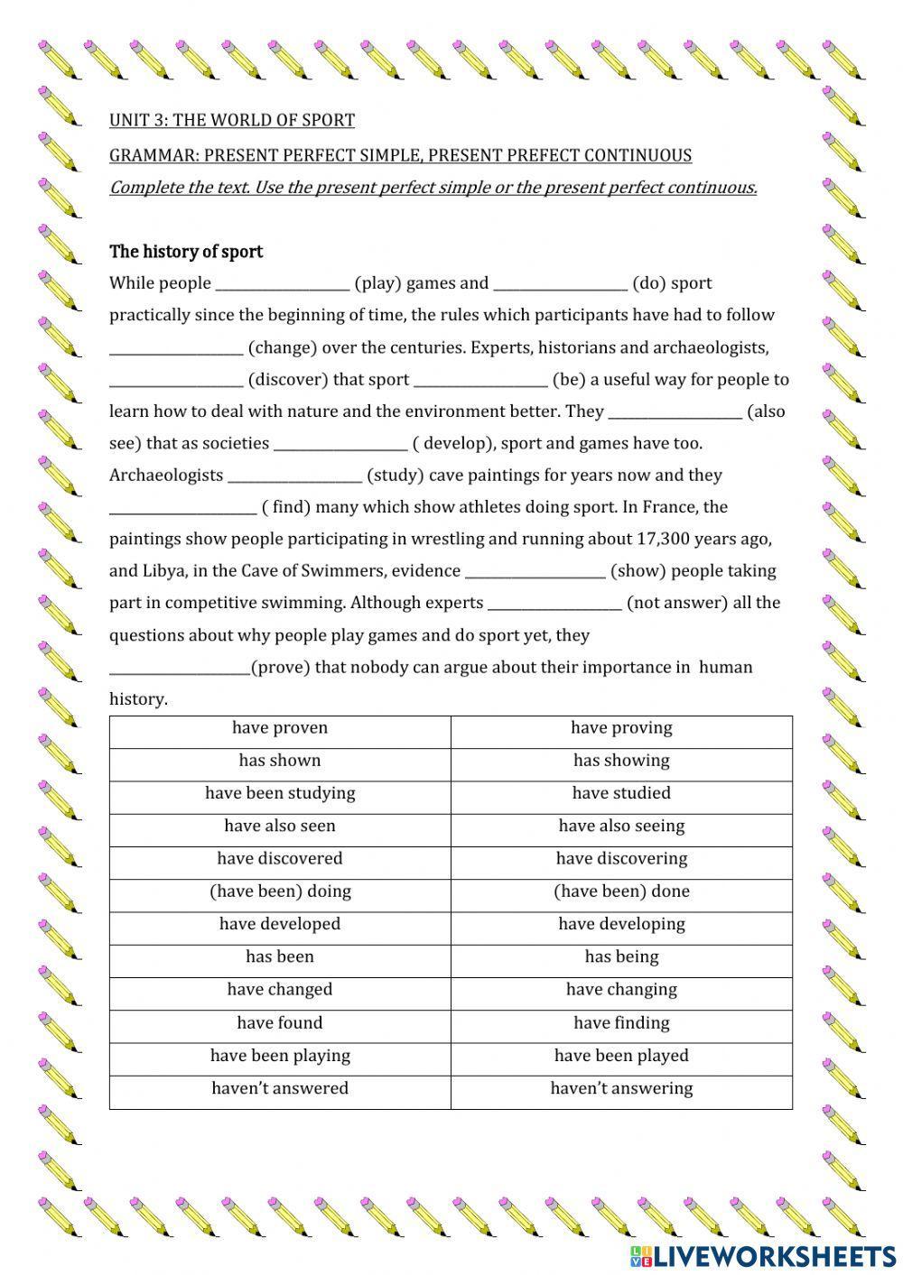 Unit 3:the world of sport