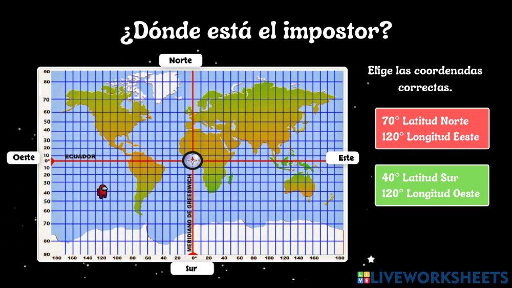 Descubre las coordenadas del impostor